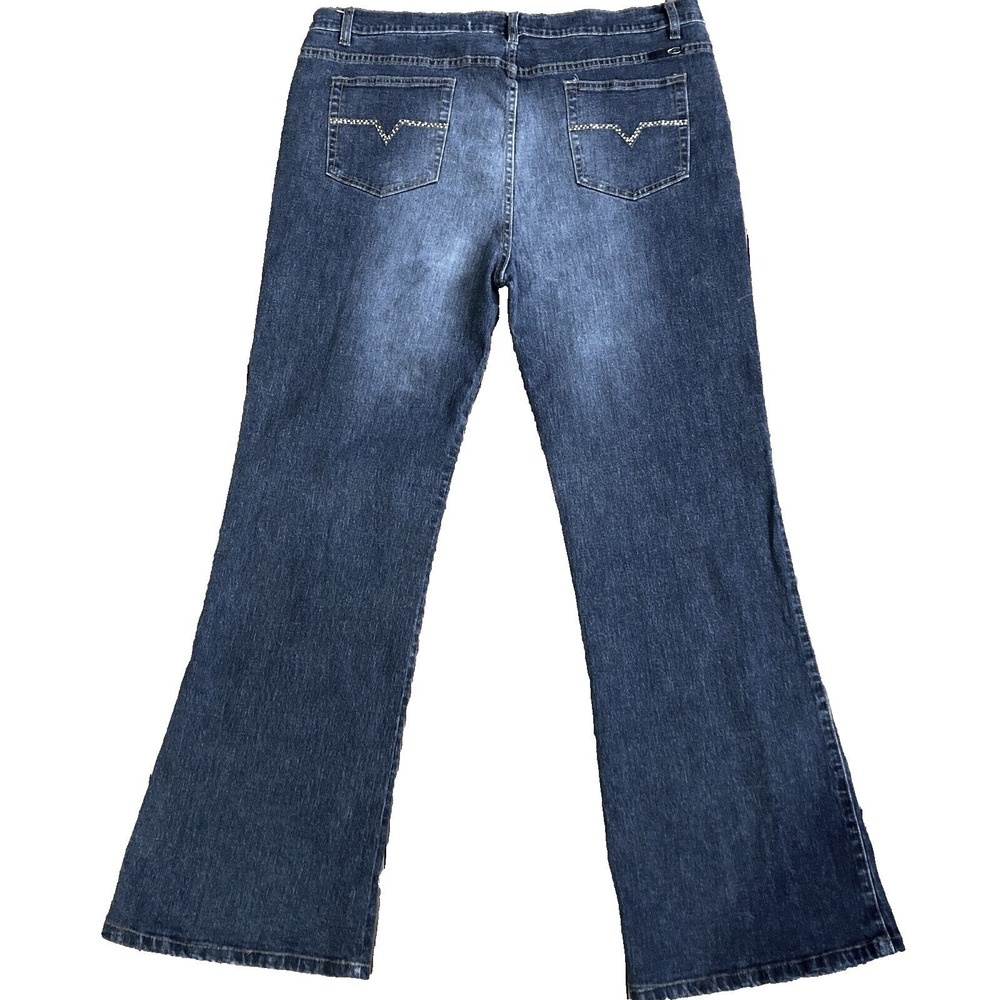 Clash Flared Rhinestone Embellished Stretch Denim Jeans‎ Womens 3X Plus 38 38x32